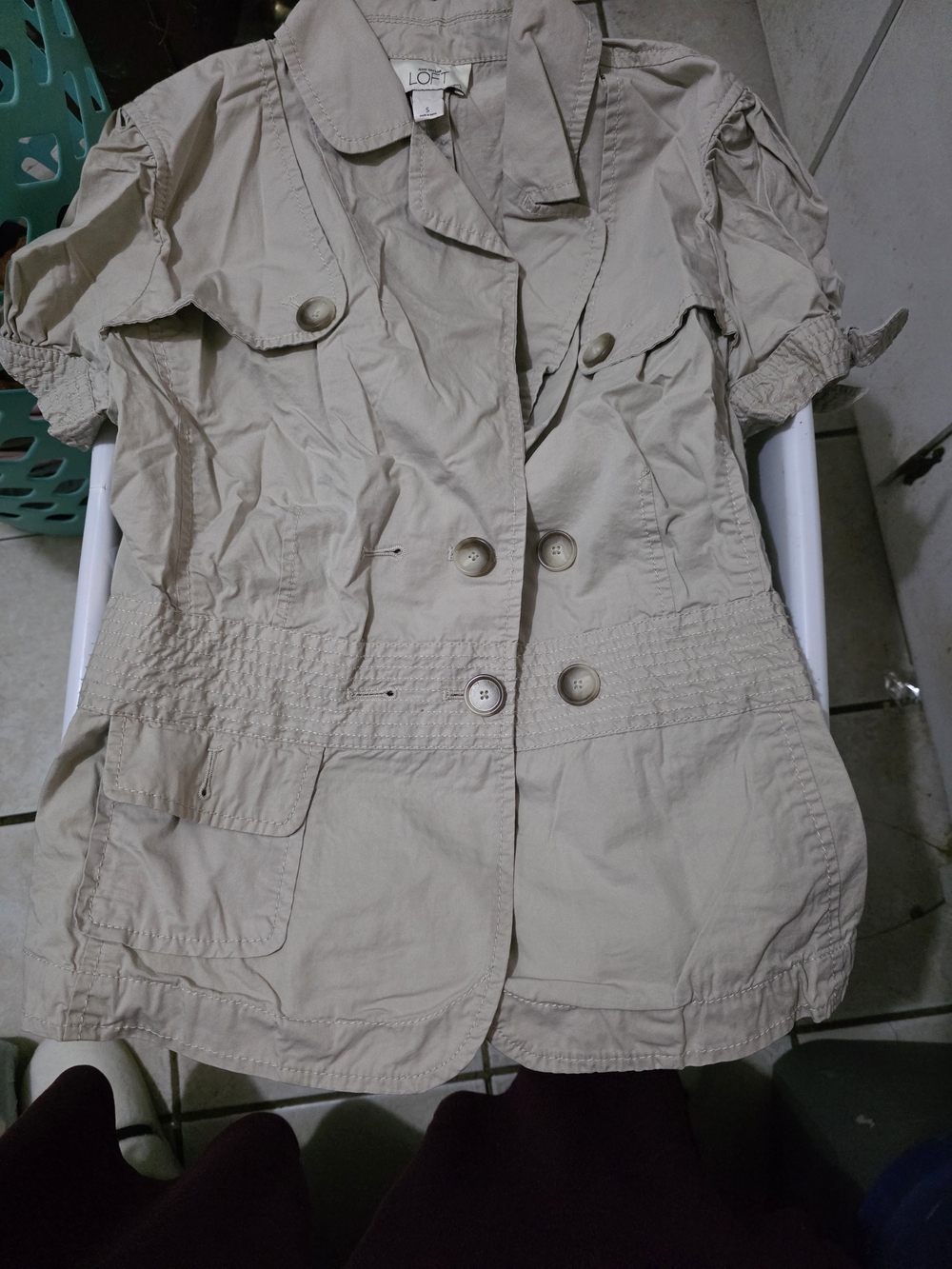 LOFT Khaki Utility Jacket Size Small